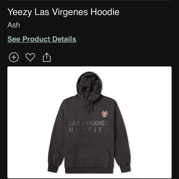 Yeezy Las Virgenes Hoodie in shade Ash - Picture 6 of 7